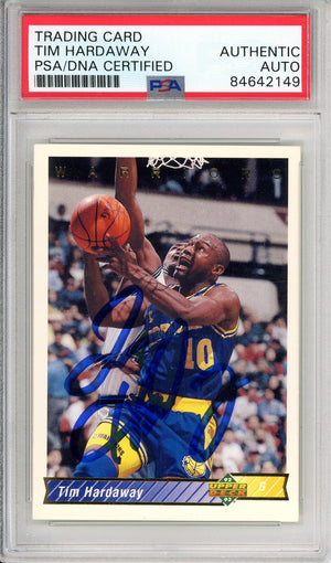 1992 UPPER DECK TIM HARDAWAY #261 HOF WARRIORS AUTOGRAPH PSA/DNA