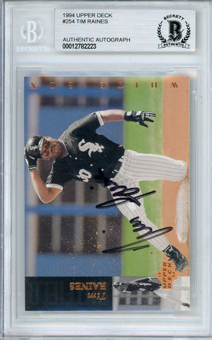 1994 UPPER DECK TIM RAINES #254 HOF AUTOGRAPH WHITE SOX BECKETT AUTHENTIC