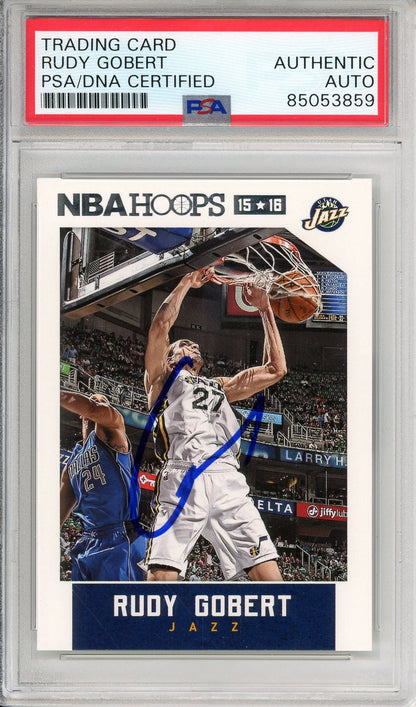 2015-16 PANINI NBA HOOPS RUDY GOBERT #138 JAZZ 4-TIME DPOY AUTOGRAPH PSA/DNA