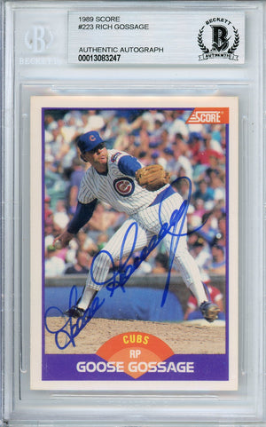 1989 SCORE RICH GOSSAGE #223 CUBS HOF AUTOGRAPH BECKETT AUTHENTIC
