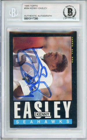 1985 TOPPS KENNY EASLEY #145 HOF SEAHAWKS 5-TIME ALL PRO BECKETT AUTOGRAPH