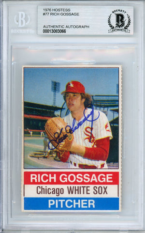 1976 HOSTESS RICH GOSSAGE #77 WHITE SOX HOF AUTOGRAPH BECKETT AUTHENTIC