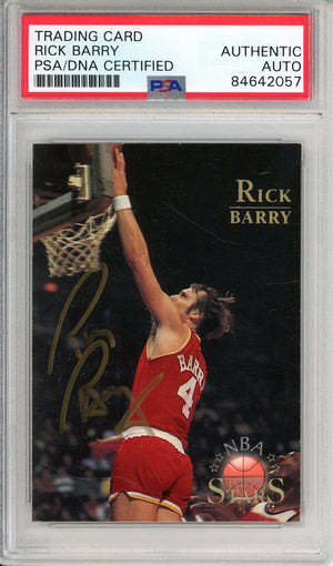 1996 TOPPS NBA STARS RICK BARRY #105 WARRIORS GOLD INK AUTOGRAPH PSA/DNA