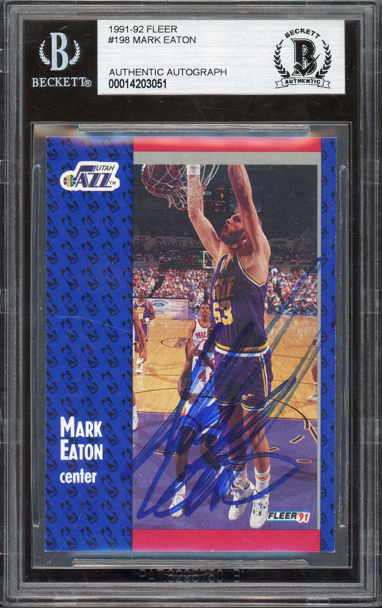 1991-92 Fleer #198 Mark Eaton Auto - BGS Authentic