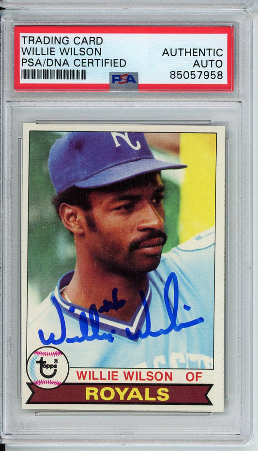 1979 TOPPS WILLIE WILSON RC #409 AUTO SIGNED PSA/DNA