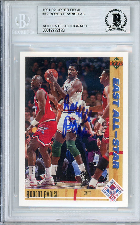1991-92 UPPER DECK ROBERT PARISH #72 ALL-STAR GAME AUTO CELTIC HOF BECKETT AUTHENTIC AUTO