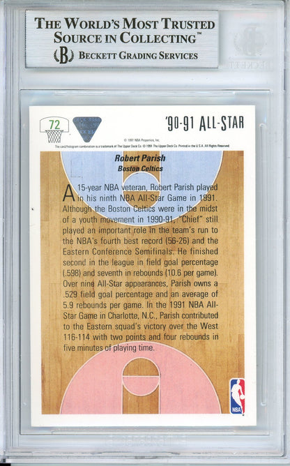 1991-92 UPPER DECK ROBERT PARISH #72 ALL-STAR GAME AUTO CELTIC HOF BECKETT AUTHENTIC AUTO