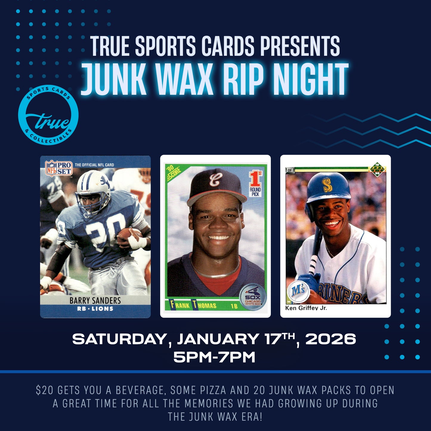 JUNK WAX RIP NIGHT TICKET - JANUARY 17TH FROM 5-7PM