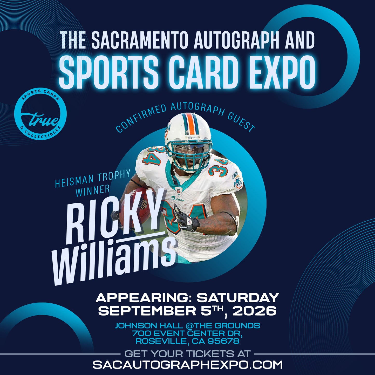 RICKY WILLIAMS - SACRAMENTO AUTOGRAPH EXPO SEPTEMBER 5TH, 2026