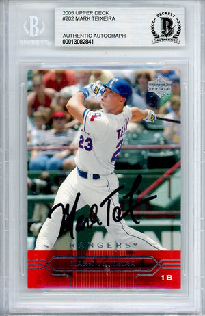 2005 UPPER DECK MARK TEIXEIRA AUTO #202 BECKETT BAS