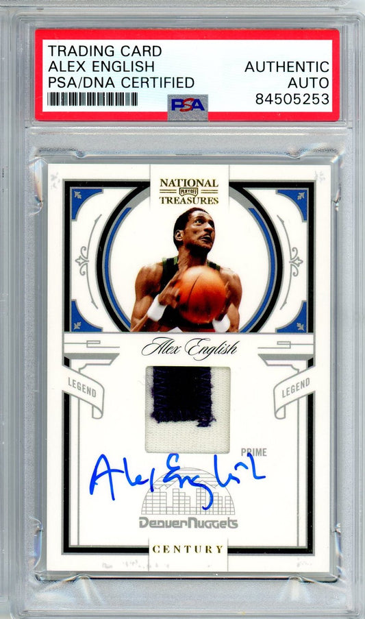 2010 PANINI NATIONAL TREASURES ALEX ENGLISH PRIME CENTURY JERSEY #7/25 #144 PSA/DNA AUTO