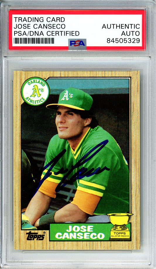 1987 TOPPS JOSE CANSECO AUTO RC ROOKIE #620 PSA DNA