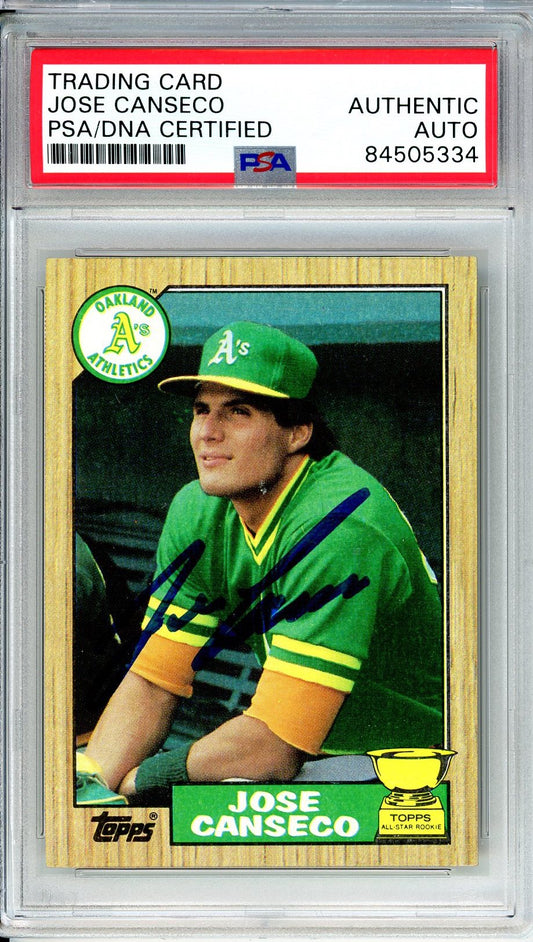 1987 TOPPS JOSE CANSECO AUTO RC ROOKIE #620 PSA DNA (334)