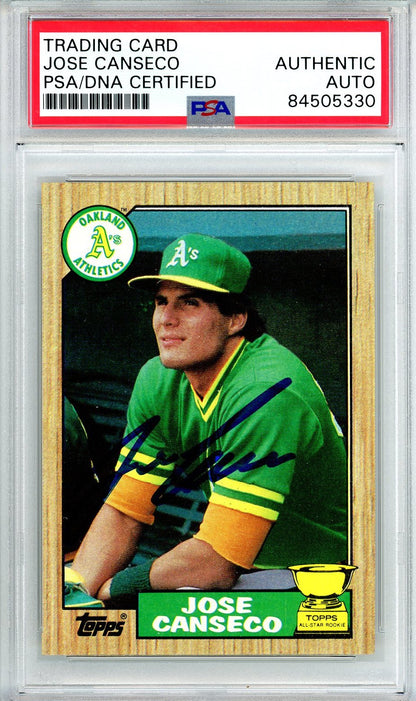 1987 TOPPS JOSE CANSECO AUTO RC ROOKIE #620 PSA DNA (330)