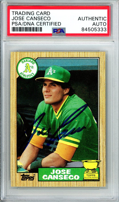 1987 TOPPS JOSE CANSECO AUTO RC ROOKIE #620 PSA DNA (333)