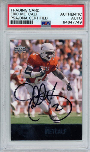 2011 UD COLLEGE FOOTBALL LEGENDS ERIC METCALF AUTO PSA DNA