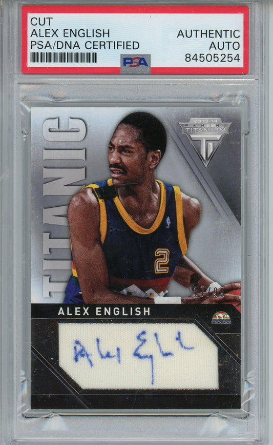 2013 PANINI TITANIUM ALEX ENGLISH TITANIC JERSEY #11 PSA/DNA AUTO