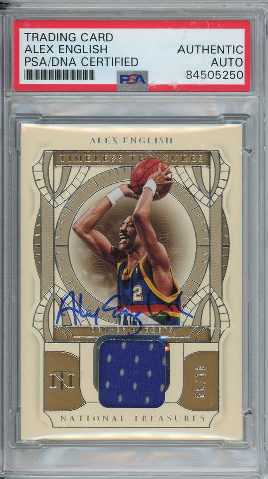 2020 PANINI NATIONAL TREASURES ALEX ENGLISH TIMELESS TREASURES JERSEY #41/99 #TTM-AEG PSA/DNA AUTO