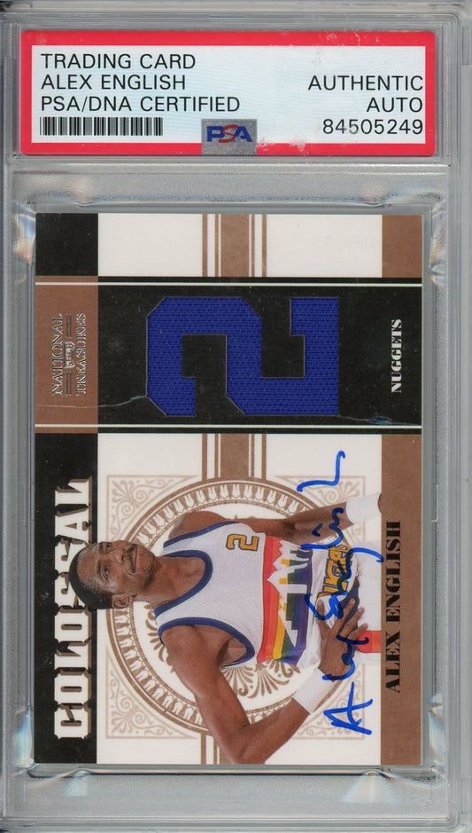 2011 PANINI NATIONAL TREASURES ALEX ENGLISH COLOSSAL JERSEY #59/99 #4 PSA/DNA AUTO