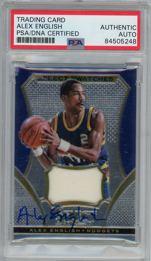 2013 PANINI SELECT ALEX ENGLISH SWATCHES JERSEY #14 PSA/DNA AUTO