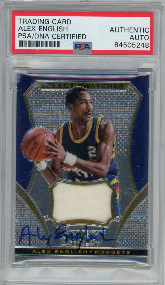 2013 PANINI SELECT ALEX ENGLISH SWATCHES JERSEY #14 PSA/DNA AUTO