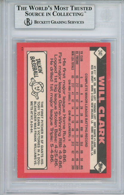1986 TOPPS TRADED WILL CLARK ROOKIE #24T BAS AUTO