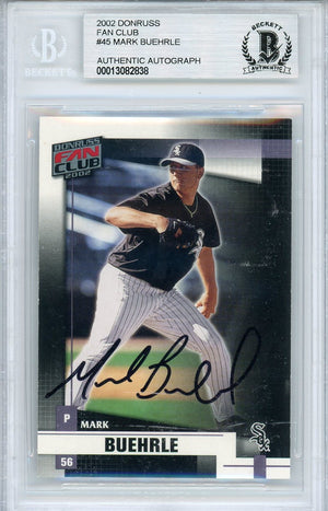 2002 DONRUSS FAN CLUB MARK BUEHRLE #45 BAS AUTO