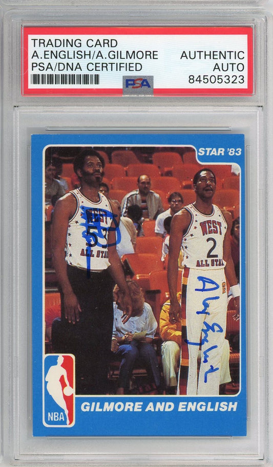 1983 STAR ARTIS GILMORE & ALEX ENGLISH PSA/DNA AUTO (323)