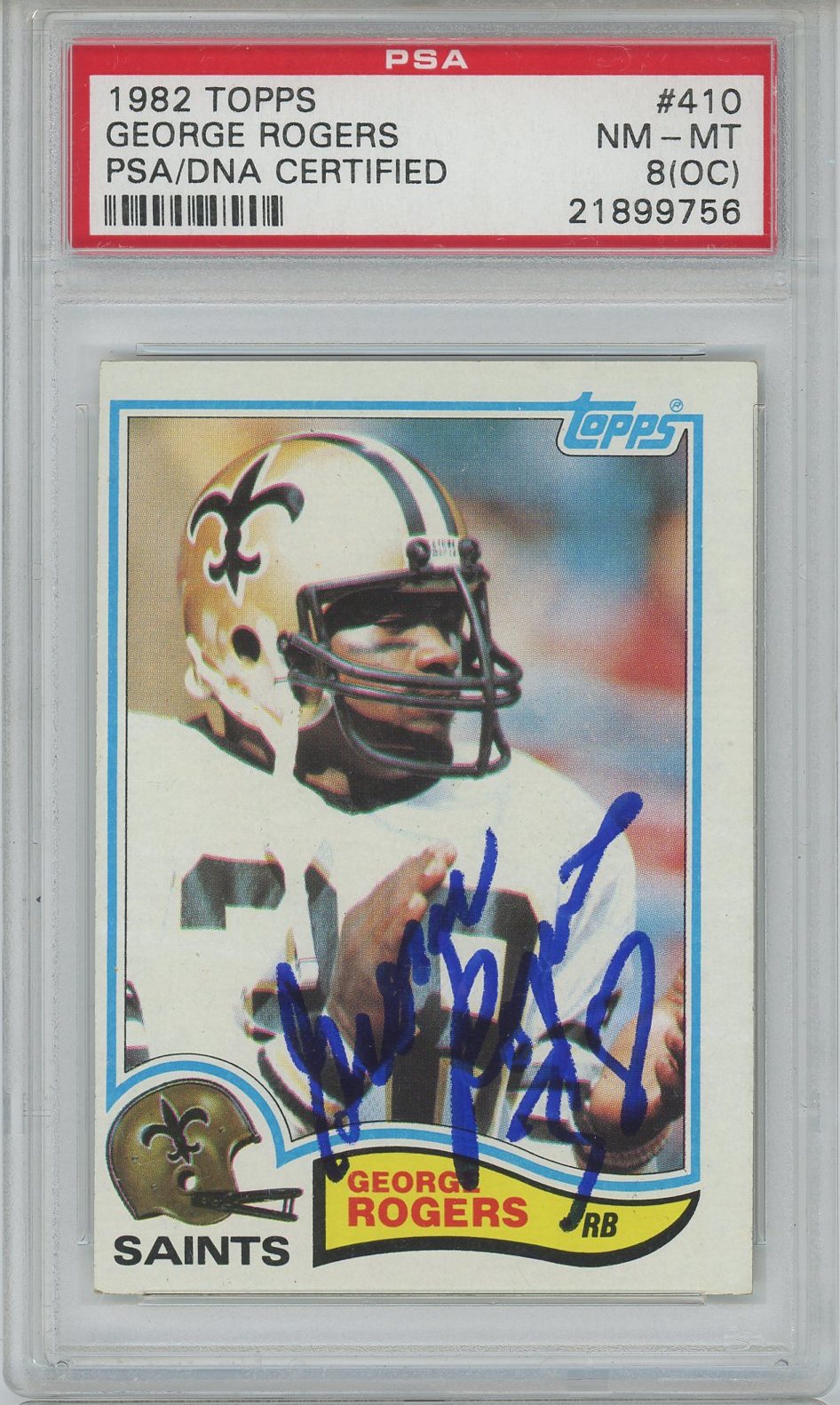 1982 TOPPS GEORGE ROGERS AUTO ROOKIE PSA/DNA