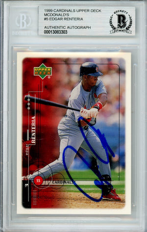 1999 UPPER DECK EDGAR RENTERIA CARDINALS MCDONALDS #5 BECKETT BAS AUTO