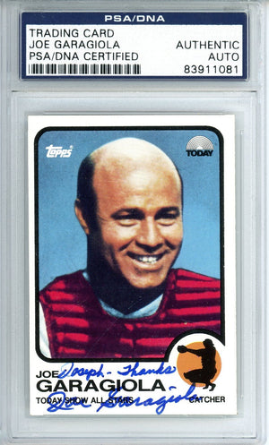 1976 TOPPS NBC JOE GARAGIOLA AUTO #1 PSA DNA
