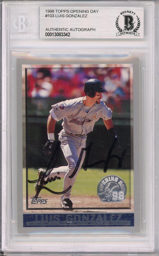 1998 TOPPS LUIS GONZALEZ AUTO #103 BECKETT BAS